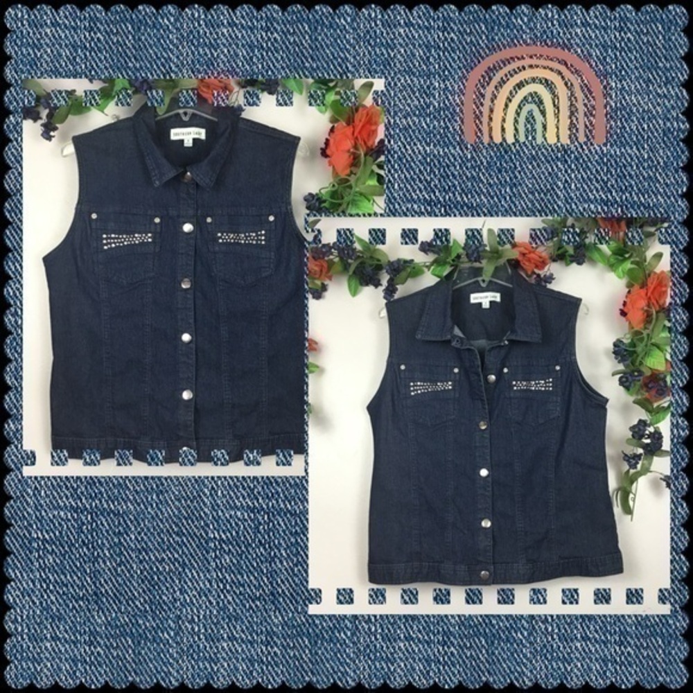 Like New SOUTHERN LADY Denim Jeans Vest Size 8